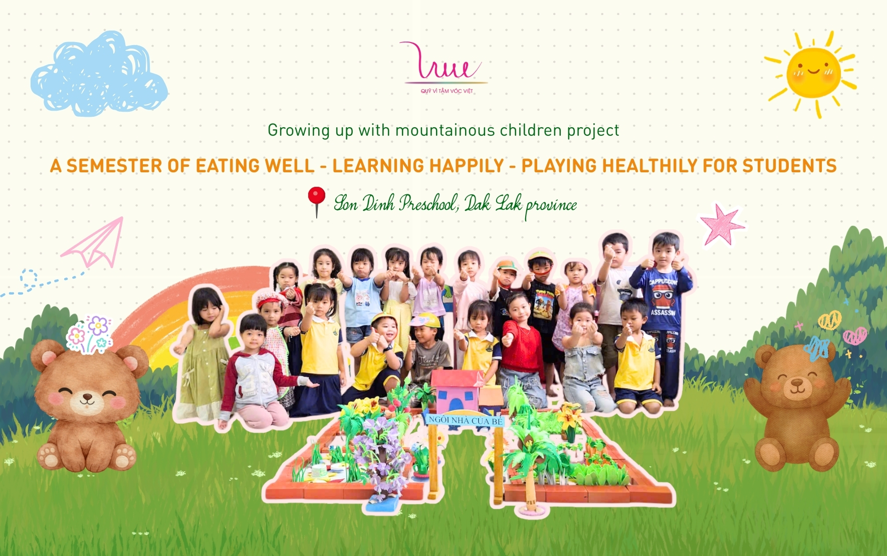 A semester of eating well, learning happily and playing healthily for students at Son Dinh Preschool!